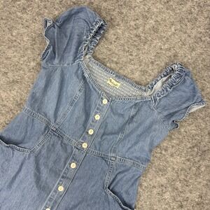 Madewell Puff Sleeve Denim Puff Sleeve Mini Dress Size 10